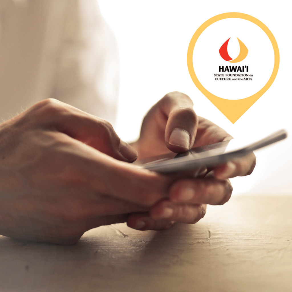 Hands holding a smartphone. SFCA logo in top right corner.